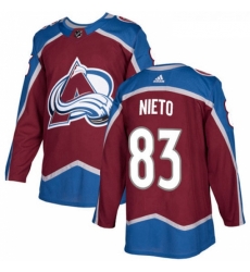 Youth Adidas Colorado Avalanche 83 Matt Nieto Premier Burgundy Red Home NHL Jersey 