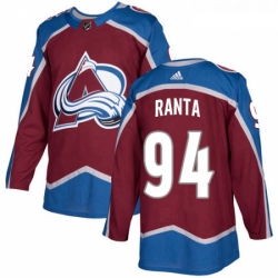 Youth Adidas Colorado Avalanche 94 Sampo Ranta Authentic Burgundy Red Home NHL Jersey 