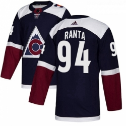 Youth Adidas Colorado Avalanche 94 Sampo Ranta Authentic Navy Blue Alternate NHL Jersey 