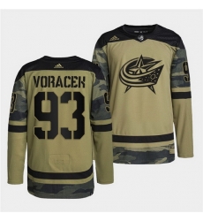 Men Columbus Blue Jackets 93 Jakub Voracek 2022 Camo Military Appreciation Night Stitched jersey