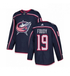 Mens Adidas Columbus Blue Jackets 19 Liam Foudy Premier Navy Blue Home NHL Jersey 