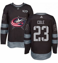 Mens Adidas Columbus Blue Jackets 23 Ian Cole Authentic Black 1917 2017 100th Anniversary NHL Jersey 