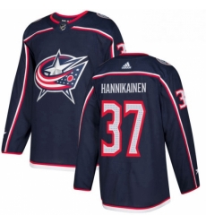 Mens Adidas Columbus Blue Jackets 37 Markus Hannikainen Premier Navy Blue Home NHL Jersey 