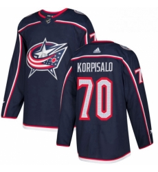 Mens Adidas Columbus Blue Jackets 70 Joonas Korpisalo Authentic Navy Blue Home NHL Jersey 