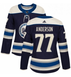 Womens Adidas Columbus Blue Jackets 77 Josh Anderson Authentic Navy Blue Alternate NHL Jersey 