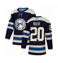 Youth Adidas Columbus Blue Jackets 20 Riley Nash Premier Navy Blue Alternate NHL Jersey 