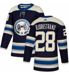 Youth Adidas Columbus Blue Jackets 28 Oliver Bjorkstrand Authentic Navy Blue Alternate NHL Jersey 