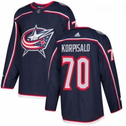 Youth Adidas Columbus Blue Jackets 70 Joonas Korpisalo Authentic Navy Blue Home NHL Jersey 