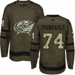 Youth Adidas Columbus Blue Jackets 74 Sam Vigneault Premier Green Salute to Service NHL Jersey 