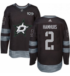 Mens Adidas Dallas Stars 2 Dan Hamhuis Premier Black 1917 2017 100th Anniversary NHL Jersey 