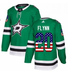 Mens Adidas Dallas Stars 20 Brian Flynn Authentic Green USA Flag Fashion NHL Jersey 