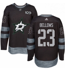 Mens Adidas Dallas Stars 23 Brian Bellows Premier Black 1917 2017 100th Anniversary NHL Jersey 