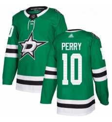 Stars #10 Corey Perry Green Home Authentic Stitched Hockey Jersey