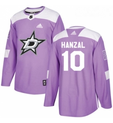 Youth Adidas Dallas Stars 10 Martin Hanzal Authentic Purple Fights Cancer Practice NHL Jersey 