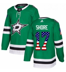 Youth Adidas Dallas Stars 17 Devin Shore Authentic Green USA Flag Fashion NHL Jersey 