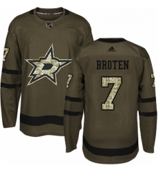 Youth Adidas Dallas Stars 7 Neal Broten Premier Green Salute to Service NHL Jersey 