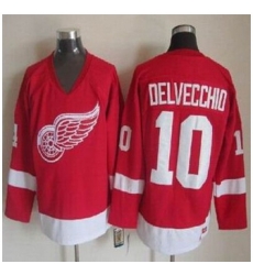 Detroit Red Wings #10 Alex Delvecchio Red CCM Throwback Stitched NHL Jersey