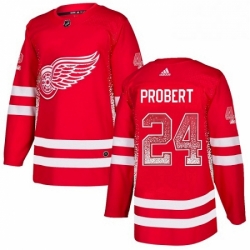 Mens Adidas Detroit Red Wings 24 Bob Probert Authentic Red Drift Fashion NHL Jersey 