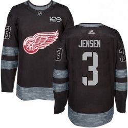 Mens Adidas Detroit Red Wings 3 Nick Jensen Premier Black 1917 2017 100th Anniversary NHL Jersey 