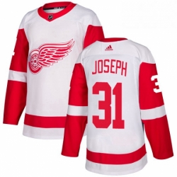 Mens Adidas Detroit Red Wings 31 Curtis Joseph Authentic White Away NHL Jersey 