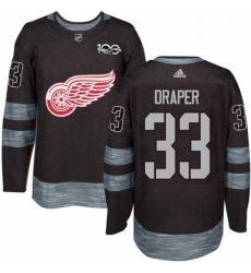 Mens Adidas Detroit Red Wings 33 Kris Draper Premier Black 1917 2017 100th Anniversary NHL Jersey 