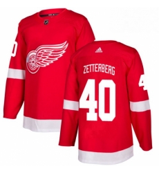 Mens Adidas Detroit Red Wings 40 Henrik Zetterberg Authentic Red Home NHL Jersey 