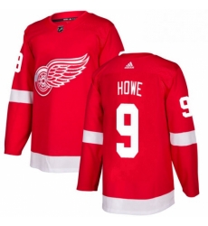 Mens Adidas Detroit Red Wings 9 Gordie Howe Authentic Red Home NHL Jersey 