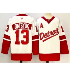 Men's Detroit Red Wings 13 Pavel Datsyuk White 2024-25 Stitched Fanatics Jersey