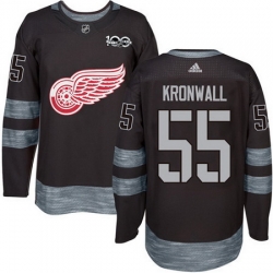 Red Wings #55 Niklas Kronwall Black 1917 2017 100th Anniversary Stitched NHL Jersey