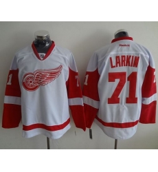 Red Wings #71 Dylan Larkin White Stitched NHL Jersey