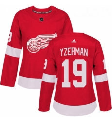 Womens Adidas Detroit Red Wings 19 Steve Yzerman Authentic Red Home NHL Jersey 