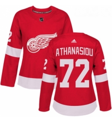 Womens Adidas Detroit Red Wings 72 Andreas Athanasiou Premier Red Home NHL Jersey 