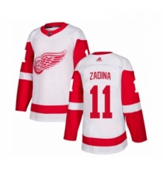 Youth Adidas Detroit Red Wings 11 Filip Zadina Authentic White Away NHL Jersey 