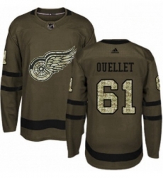 Youth Adidas Detroit Red Wings 61 Xavier Ouellet Premier Green Salute to Service NHL Jersey 