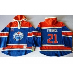 Edmonton Oilers #21 Andrew Ference Light Blue Sawyer Hooded Sweatshirt Stitched NHL Jersey