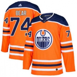 Men Edmonton Oilers 74 Ethan Bear Orange Adidas Jersey