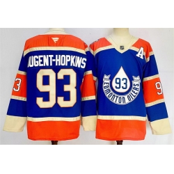 Men Edmonton Oilers 93 Ryan Nugent Hopkins Royal 2024 25 With A Patch Heritage Classic Primegreen Stitched Jersey