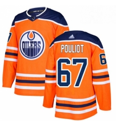 Mens Adidas Edmonton Oilers 67 Benoit Pouliot Premier Orange Home NHL Jersey 