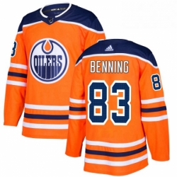 Mens Adidas Edmonton Oilers 83 Matt Benning Authentic Orange Home NHL Jersey 