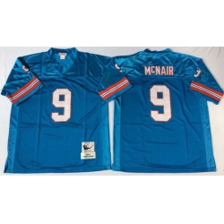 Oilers 9 Steve McNair Blue Throwback Jersey