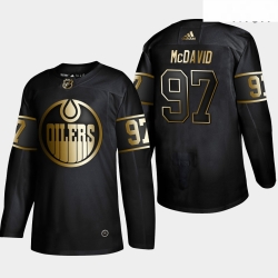 Oilers 97 Connor McDavid Black Gold Adidas Jersey