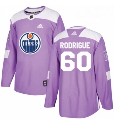 Youth Adidas Edmonton Oilers 60 Olivier Rodrigue Authentic Purple Fights Cancer Practice NHL Jersey 