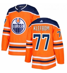 Youth Adidas Edmonton Oilers 77 Oscar Klefbom Authentic Orange Home NHL Jersey 