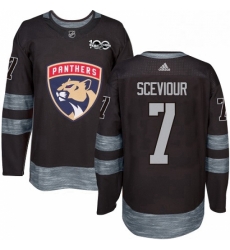 Mens Adidas Florida Panthers 7 Colton Sceviour Authentic Black 1917 2017 100th Anniversary NHL Jersey 