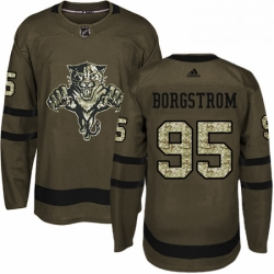 Mens Adidas Florida Panthers 95 Henrik Borgstrom Premier Green Salute to Service NHL Jersey  Mens Adidas Florida Panthers 95 Henrik Borgstrom Premier Green Salute to Service NHL Jersey