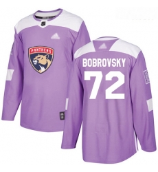 Panthers #72 Sergei Bobrovsky Purple Authentic Fights Cancer Stitched Hockey Jersey