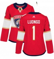 Womens Adidas Florida Panthers 1 Roberto Luongo Premier Red Home NHL Jersey 