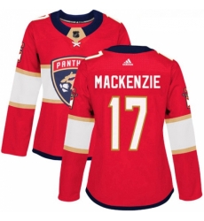 Womens Adidas Florida Panthers 17 Derek MacKenzie Premier Red Home NHL Jersey 