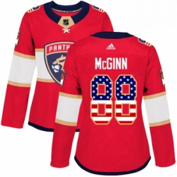 Womens Adidas Florida Panthers 88 Jamie McGinn Authentic Red USA Flag Fashion NHL Jersey 