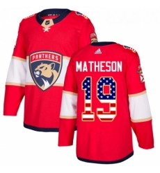 Youth Adidas Florida Panthers 19 Michael Matheson Authentic Red USA Flag Fashion NHL Jersey 